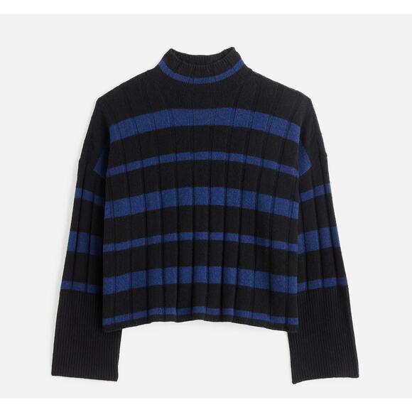NWT Madewell 100% Recycled Cashmere XXS Blue Black Stripe - Picture 5 of 5